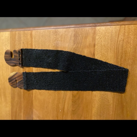Black stretch beaded belt large - Picture 1 of 4